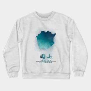 Okayama Japan Watercolor Map Crewneck Sweatshirt